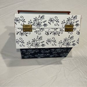 Temptations Navy Blue and Brown Decorative Storage Box new never used